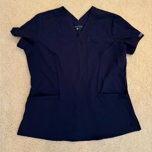 Navy med couture scrub top